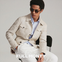 FULL MONTY spring and autumn mens casual jacket solid color hunting jacket business tooling mens top Wild
