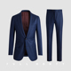 Full Monty Pencil sọc tóc Suit nam Flat Collar Business len Wedding Banquet Suit