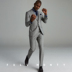 FULL MONTY Bộ đồ kẻ sọc xứ Wales Bộ đồ len nam Bộ đồ công sở Slim Business Suit - Suit phù hợp quần kaki Suit phù hợp
