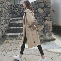 Trench coat womens long little man 2021 New early spring temperament this year popular long spring coat coat