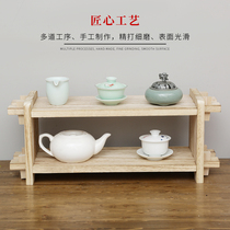  Solid wood tea set rack Small antique rack Tea set storage display rack countertop storage rack Antique rack Teacup Teapot storage