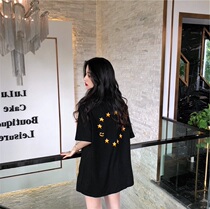 Summer 2021 new Korean version 100 hitch long style undershirt loose short sleeve T-shirt womens tennis red blouse Women overfire