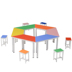 Bàn đào tạo học sinh và cơ sở đào tạo trường học đồ nội thất hình thang kết hợp bàn màu và ghế sửa chữa bàn học nghệ thuật - Nội thất giảng dạy tại trường Nội thất giảng dạy tại trường