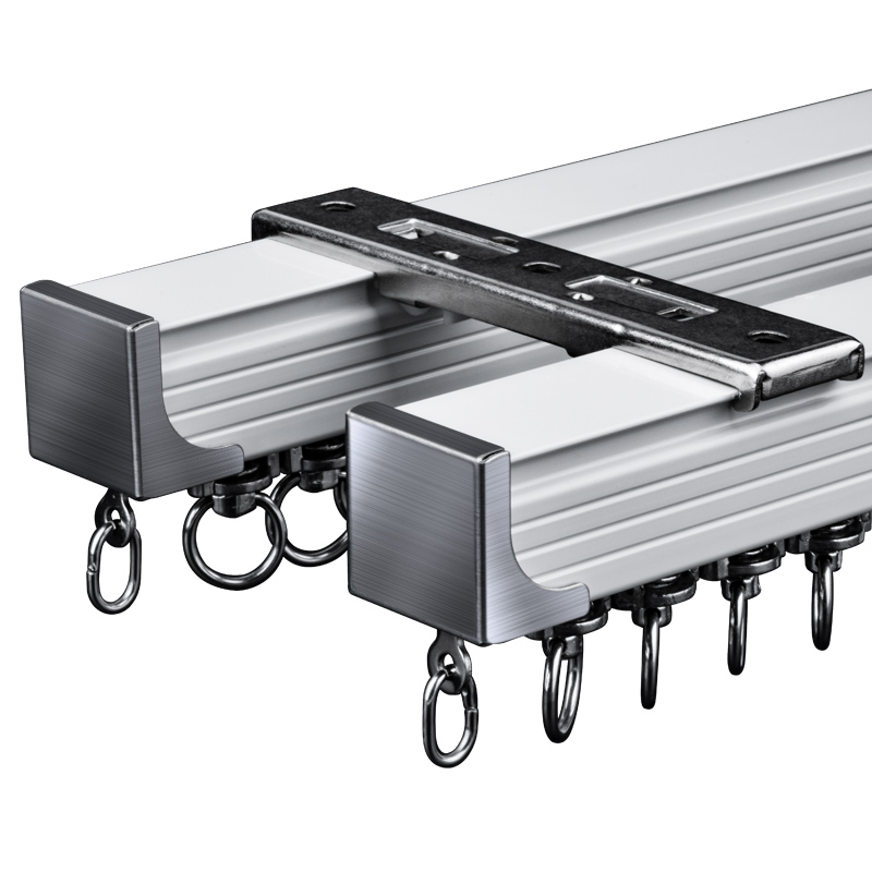 [USD 45.77] Curtain rod double rod curtain rail pulley hook type home