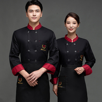 Hotel chefs overalls long sleeves autumn and winter mens hotel baking restaurant dining barbecue chefs clothes