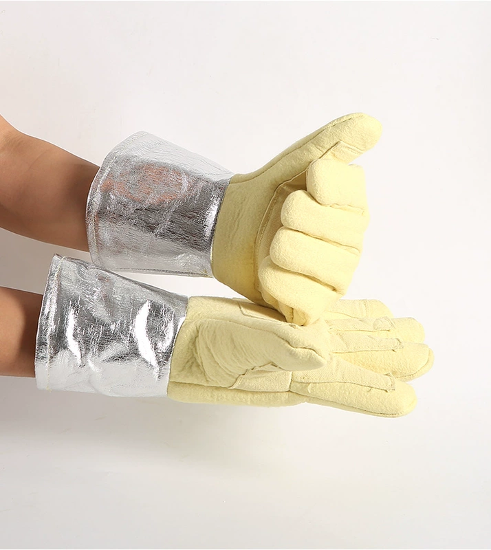 găng tay chống nóng Găng tay chịu nhiệt độ cao 500 độ lò nướng giấy nhôm cách nhiệt công nghiệp perm chống cháy dày bức xạ nhiệt Găng tay 300 độ bao tay chiu nhiet găng tay cao su bảo hộ