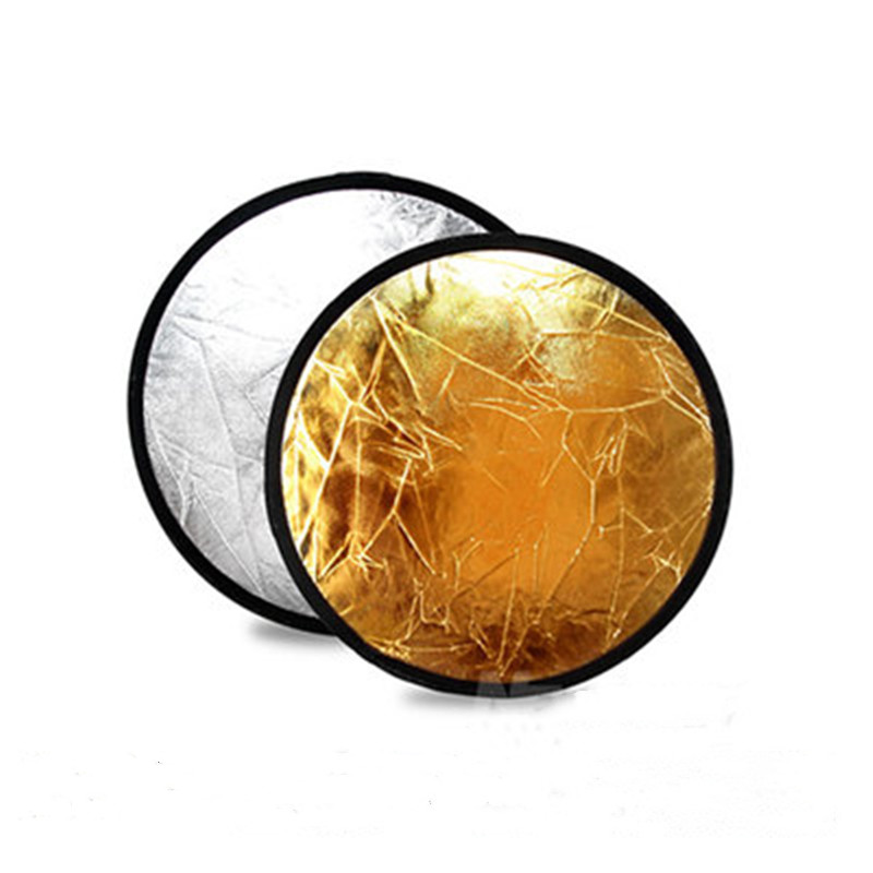 Mini-reflector panel 60cm Two-in-one gold and silver folding portrait photo-photo photographic equipment portable gear plate photo shed