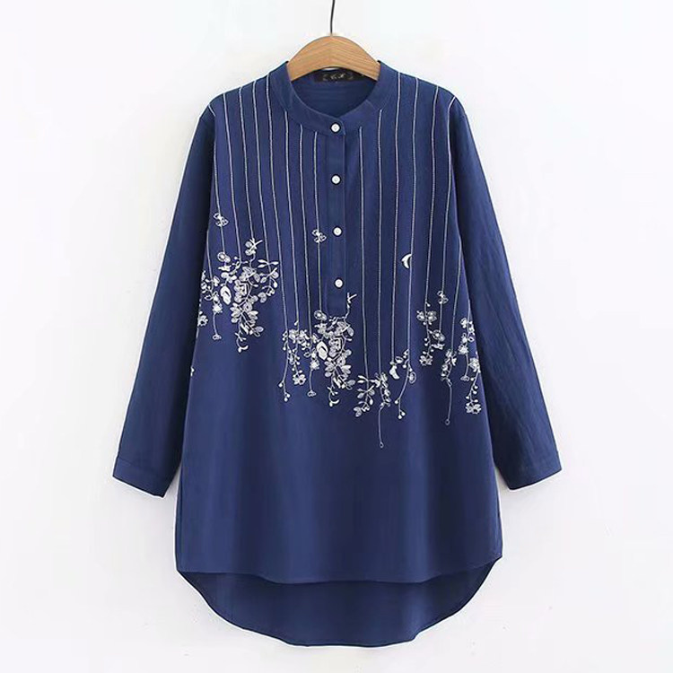 Large size women's clothing spring fat mm spring 2021 new spring plus fertilizer to increase blouse loose version Western style top