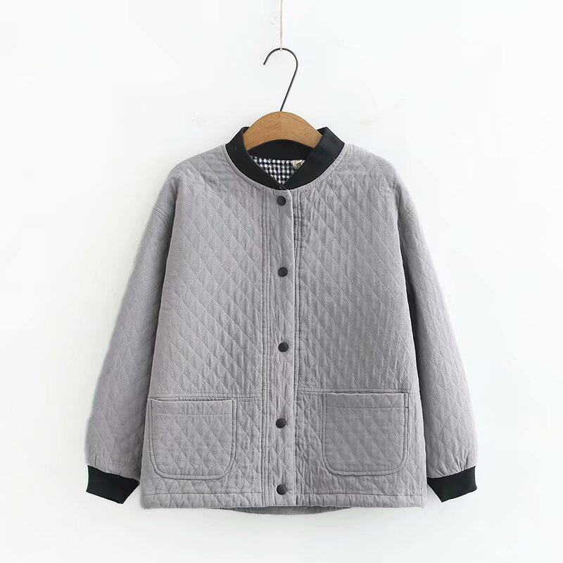Middle Aged Paving Cotton Jacket Woman Autumn Winter Mom Thin Cotton Clothes Foreign Pawn Short fat Mom Spring loaded with increased cotton padded jacket