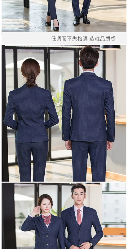 Thu đông 2018 nam và nữ doanh nhân mới với cùng một bộ đồ chuyên nghiệp phù hợp với áo liền quần vest nam