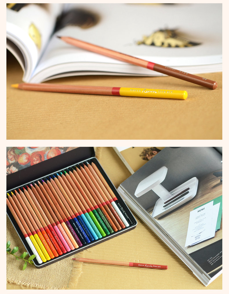 Marco color lead 120 color Marco Renoir 3100 professional oily 72 color 24 / 36 / 48 color mark water-soluble art student special painting children's hand-painted color pencil set