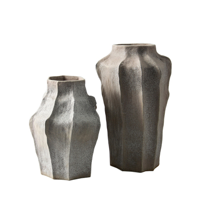 新中式复古侘寂风创意肌理感陶瓷花器摆件样板间售楼处花瓶装饰品