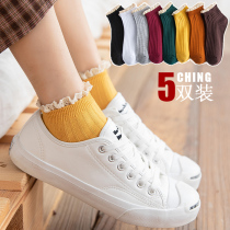 Socks lady socks Japanese lace lace lace autumn summer cotton socks Korean Princess short tube shallow boat Socks ins tide socks