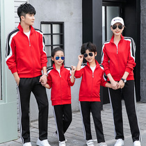 New adult childrens section table tennis clothes long sleeves autumn and winter long sleeves long pants badminton sportswear running suit