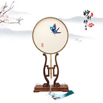 Suzhou embroidery fan pure handmade Su embroidery double-sided embroidery ancient wind group fan classical Chinese style characteristic swallowtail butterfly