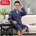 Mùa thu và mùa đông mens Pyjama cha thường dài tay chất béo áo choàng tắm bông trung niên cộng với mã của tuổi già áo lỏng lẻo. 