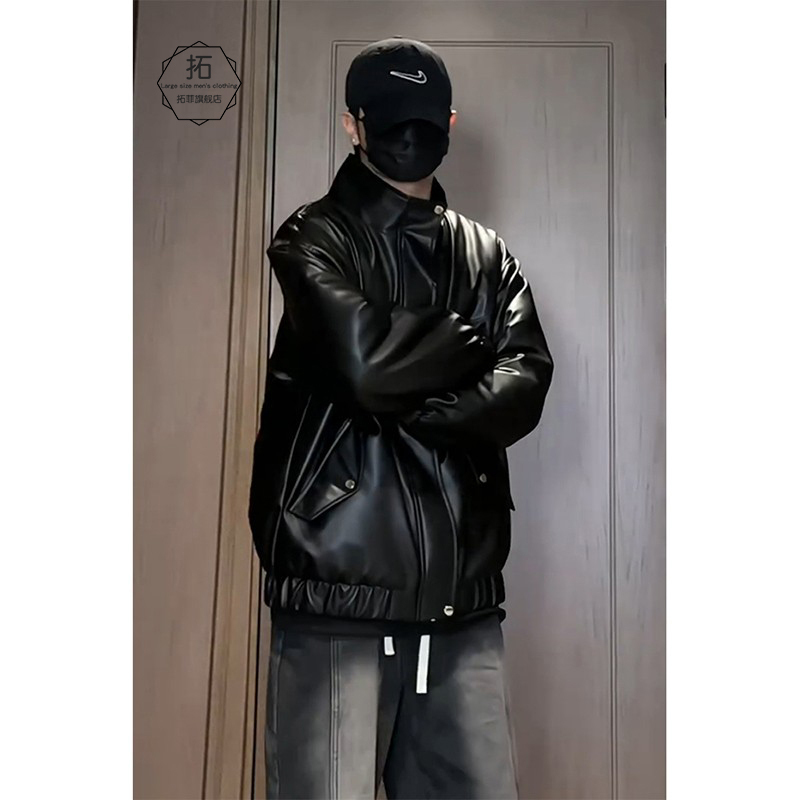 American Retro Cleanfit Leather Jacket for Men, Spring High-End Stylish Biker Jacket, Loose-Fitting Top for Couples