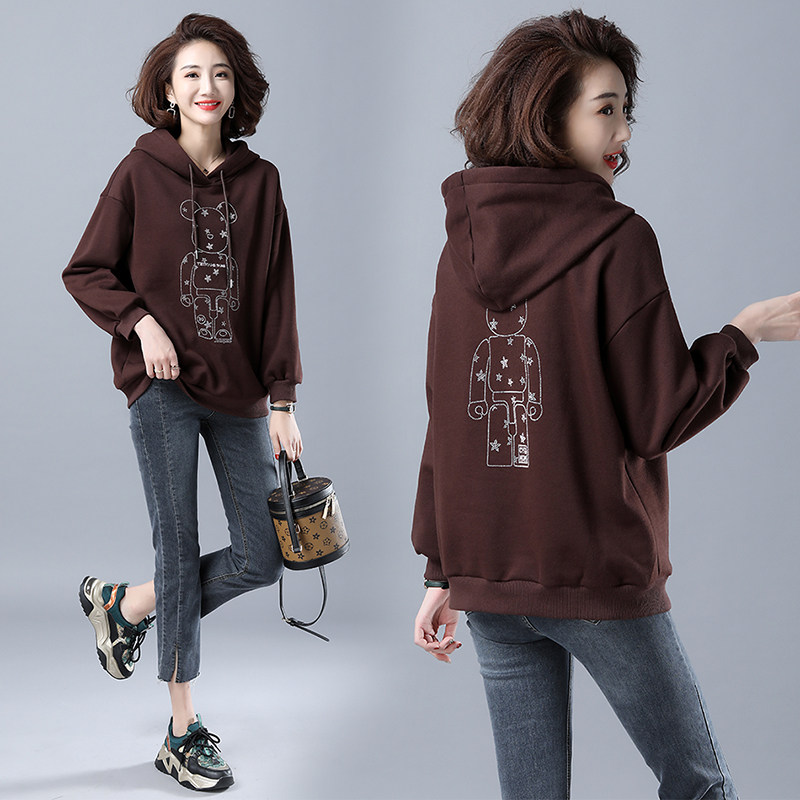 Clearance pick-up shop withdrew the end order big-name foreign trade women's clothing with fleece and thick cotton T loose fat sister MM top - Taobao