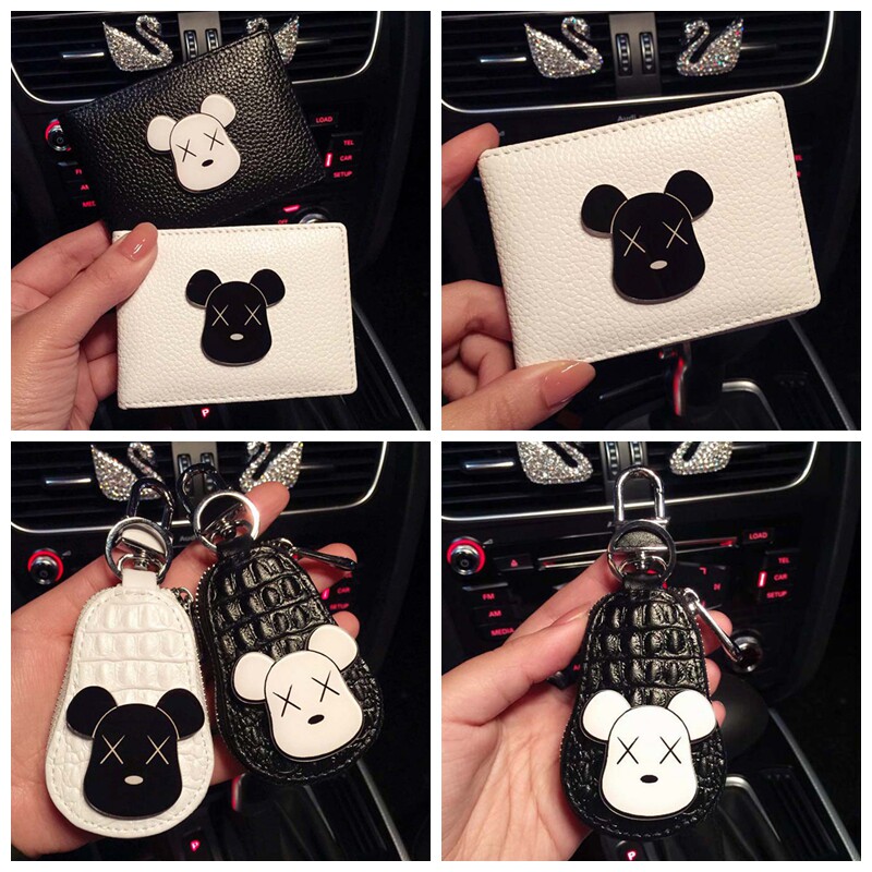 Korean leather cowhide driving license Motor vehicle driving license holster Driver's license clip Driver's license book car key bag set