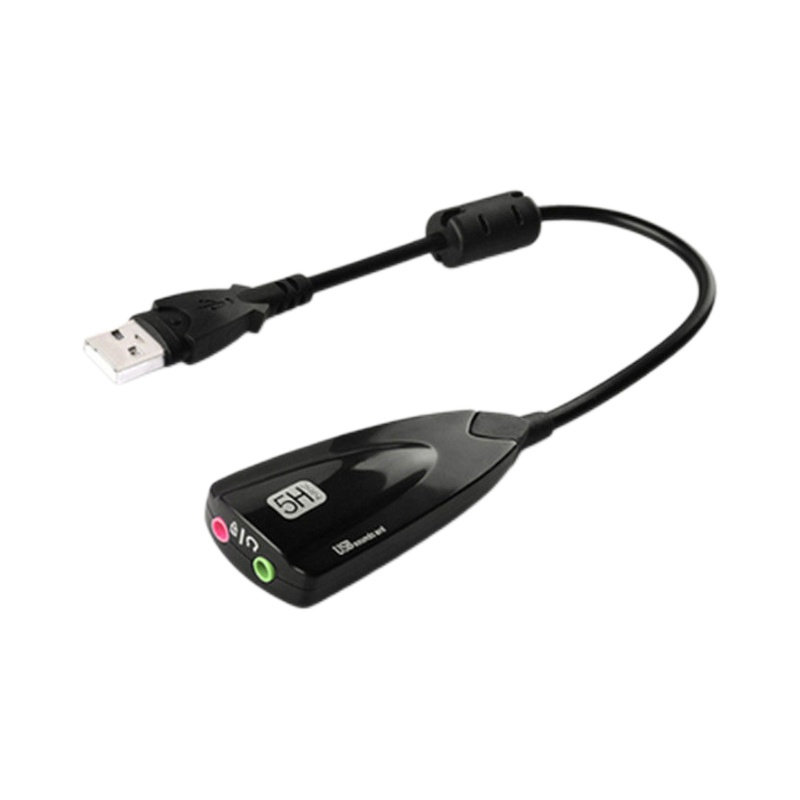 USB External Independent 7.1 Sound Card 5H with Cable Notebook Desktop Computer Audio Headset Microphone Converter