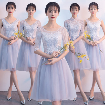 伴娘服短款2018新款韩版春季 伴娘礼服姐妹裙