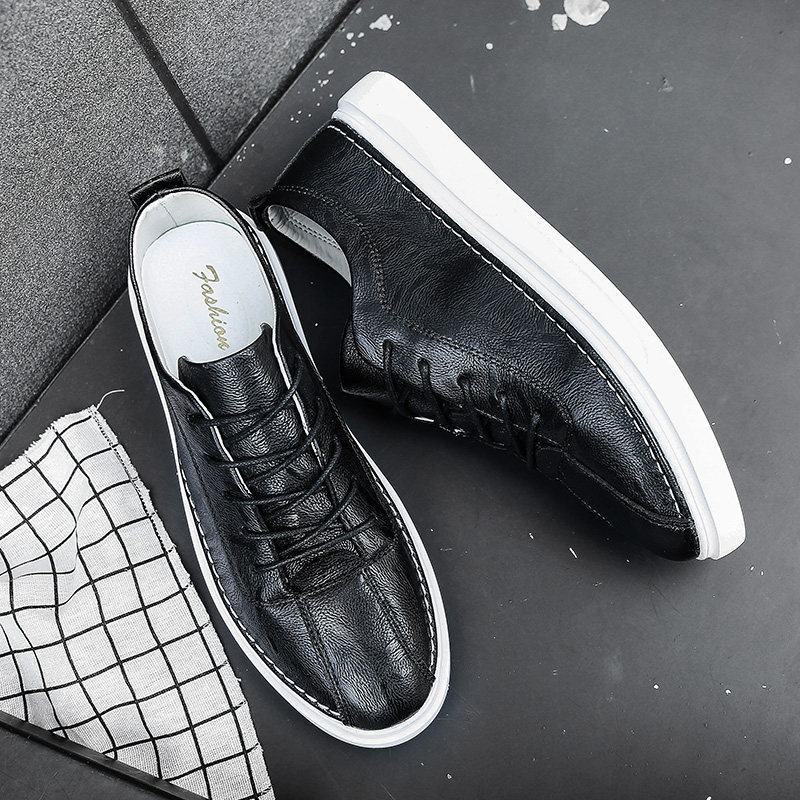 Youth white sneakers men's small white shoes soft bottom non-slip casual shoes trendy student sneakers cover feet deodorant small leather shoes