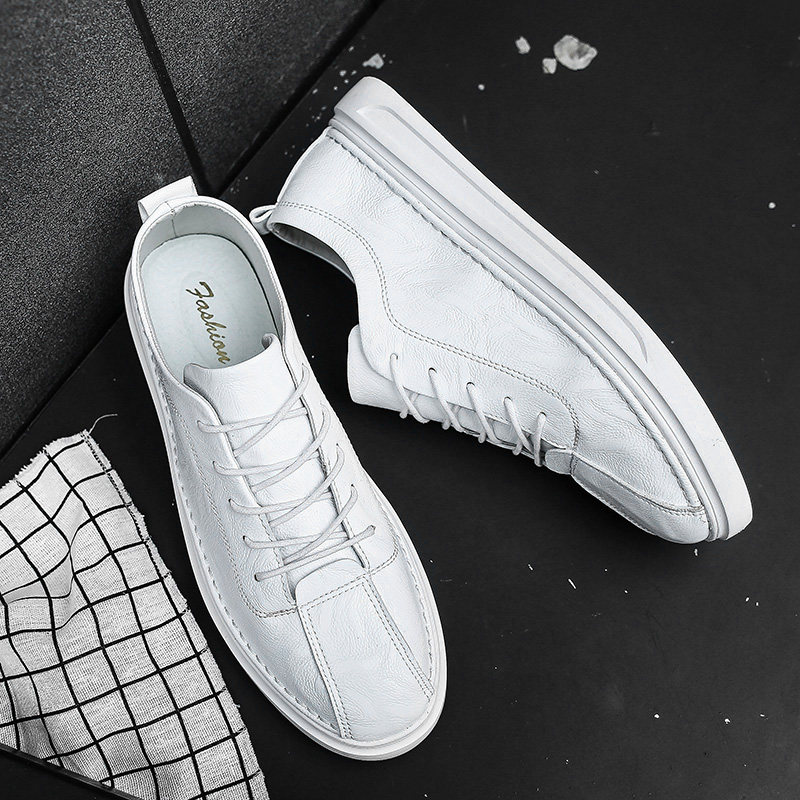 Work Shoes Soft Face Leather White Board Shoes Han Edition Small White Shoes Comfort Soft Bottom Student Board Shoes Nets Red Tides Shoes