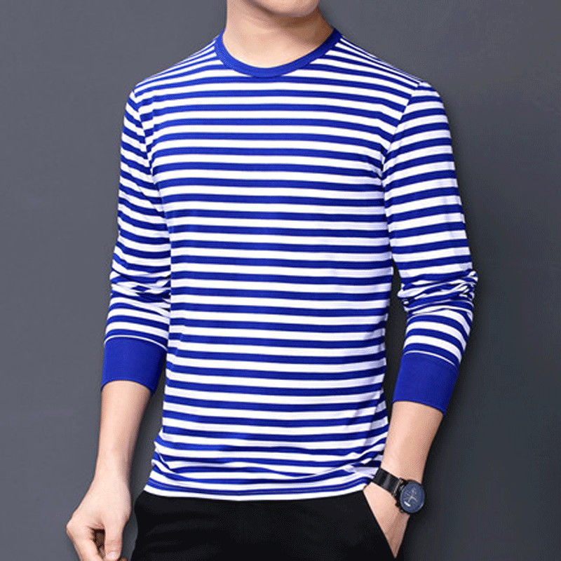 Spring and Autumn Plum Blossom Brand Sea Soul Shirt Pure Cotton Long Sleeve Navy Shirt Unisex Couple Wear T-Shirt Loose Large Size Sailor Suit DIY