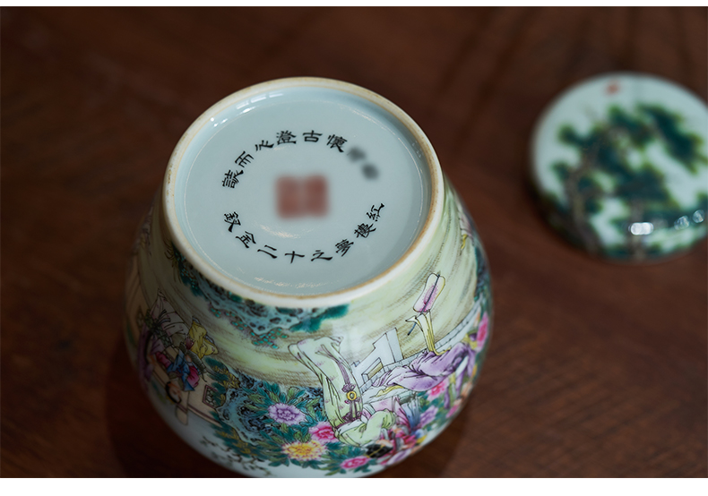 Pastel characters caddy fixings hand draw a dream of red mansions twelve gold hair pin day word can meditate on the collection of jingdezhen ceramic furnishing articles