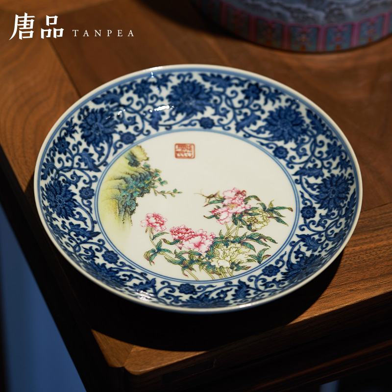 Jingdezhen porcelain put lotus flower pot bearing pastel flowers dry mercifully disk bucket color plate antique porcelain hang dish furnishing articles