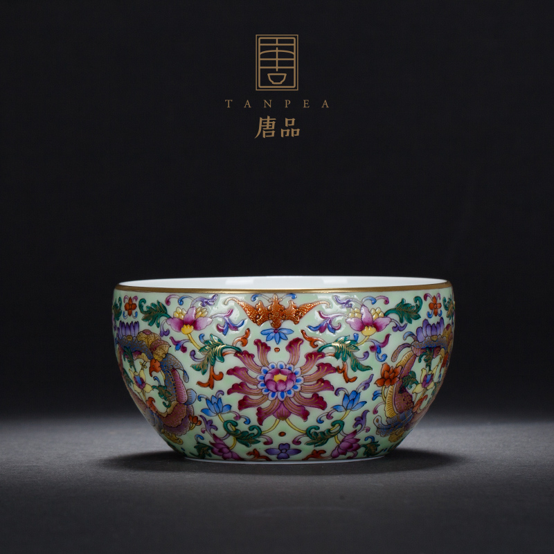 Group hualian grains of jingdezhen ceramic tea set cups all hand colored enamel sample tea cup bat master single cup of tea