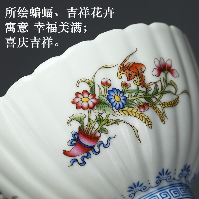By petals Tang Pin colored enamel cup cup personal Lord jingdezhen ceramic checking flowers kwai expressions using kung fu tea set collection