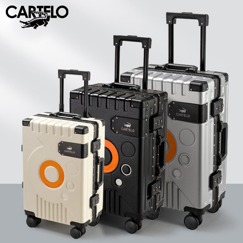 Caravan Alligator Pull Bar Box Man Suitcase Woman Universal Wheel Aluminum Frame Travel Leather Case Korean Web Red Ins Craze-Taobao