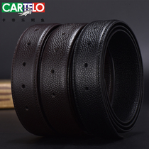 Cardi loc crocodiles dont take the belt male genuine leather smooth buckle without head waist pants with head layer pure cow leather needle buckle punching