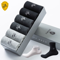 Feiyun Knight socks mens middle tube cotton deodorant thin cotton socks boat Socks Sports mens socks Four Seasons winter