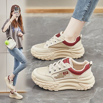 2026 Summer New Hollow Mesh Shoes for Women, Breathable Mesh Sneakers, Popular Sports Shoes, Thick-Soled Casual Shoes, Dad Shoes