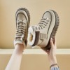 2025 New Winter Casual Women's Shoes High-Top Student Versatile Sports Snow Short Boots Thick-Soled Non-Slip Fleece-Lined Cotton Shoes