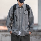 Осенняя рубашка, универсальный японский хлопковый лонгслив, куртка для влюбленных, в корейском стиле, оверсайз