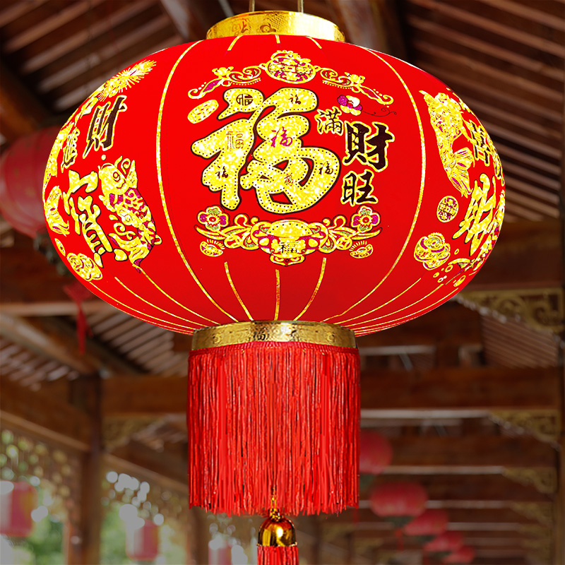 Dark Lighting Chancellor China Winds over New Year's Spring Festival hanging outdoor balcony A pair of gate lantern decorations