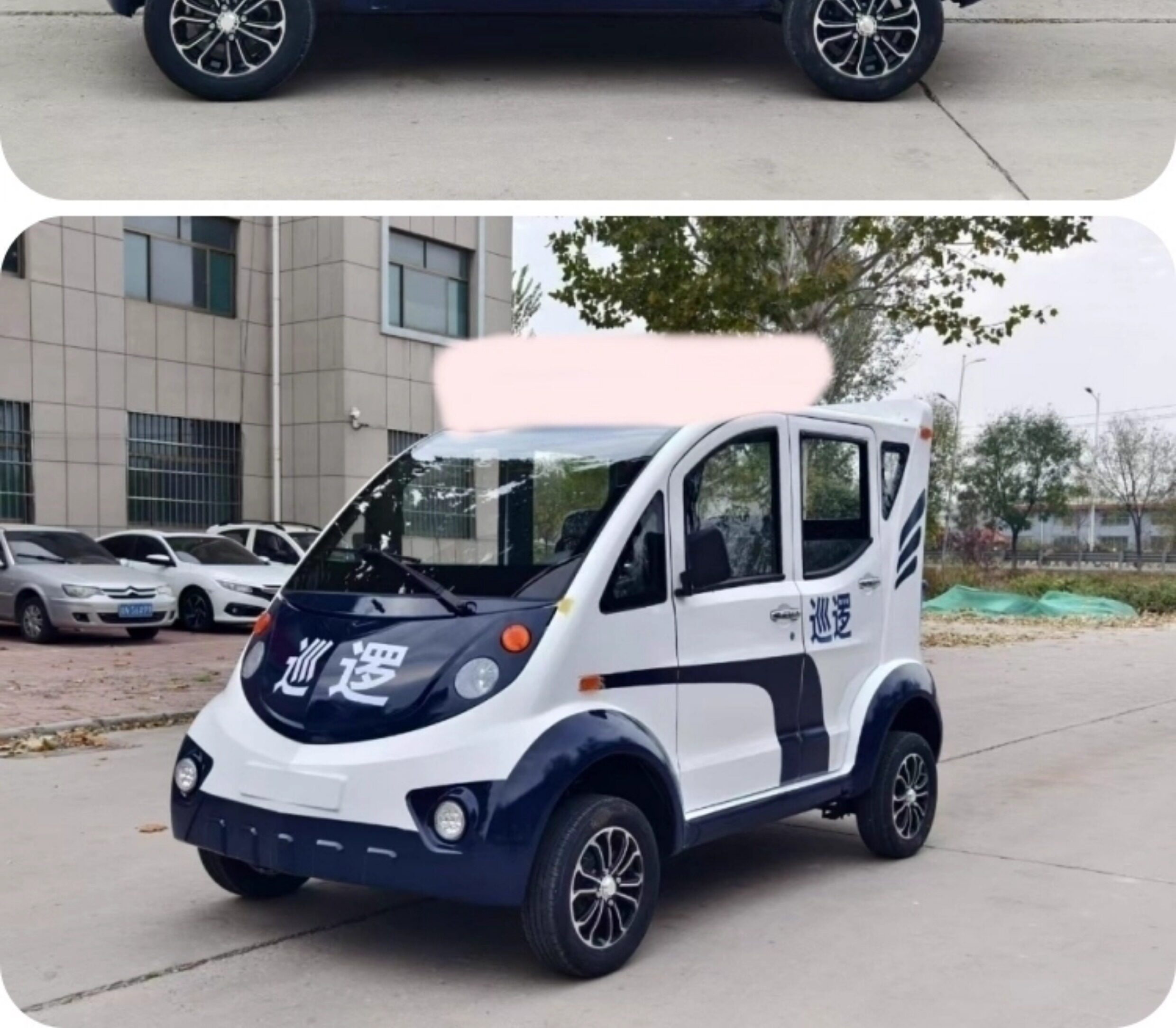 5-6-8 Seat Direct Sales Electric Patrol Car, Four-Wheel Property Security Inspection Vehicle, Fully Enclosed Inspection Vehicle with Doors