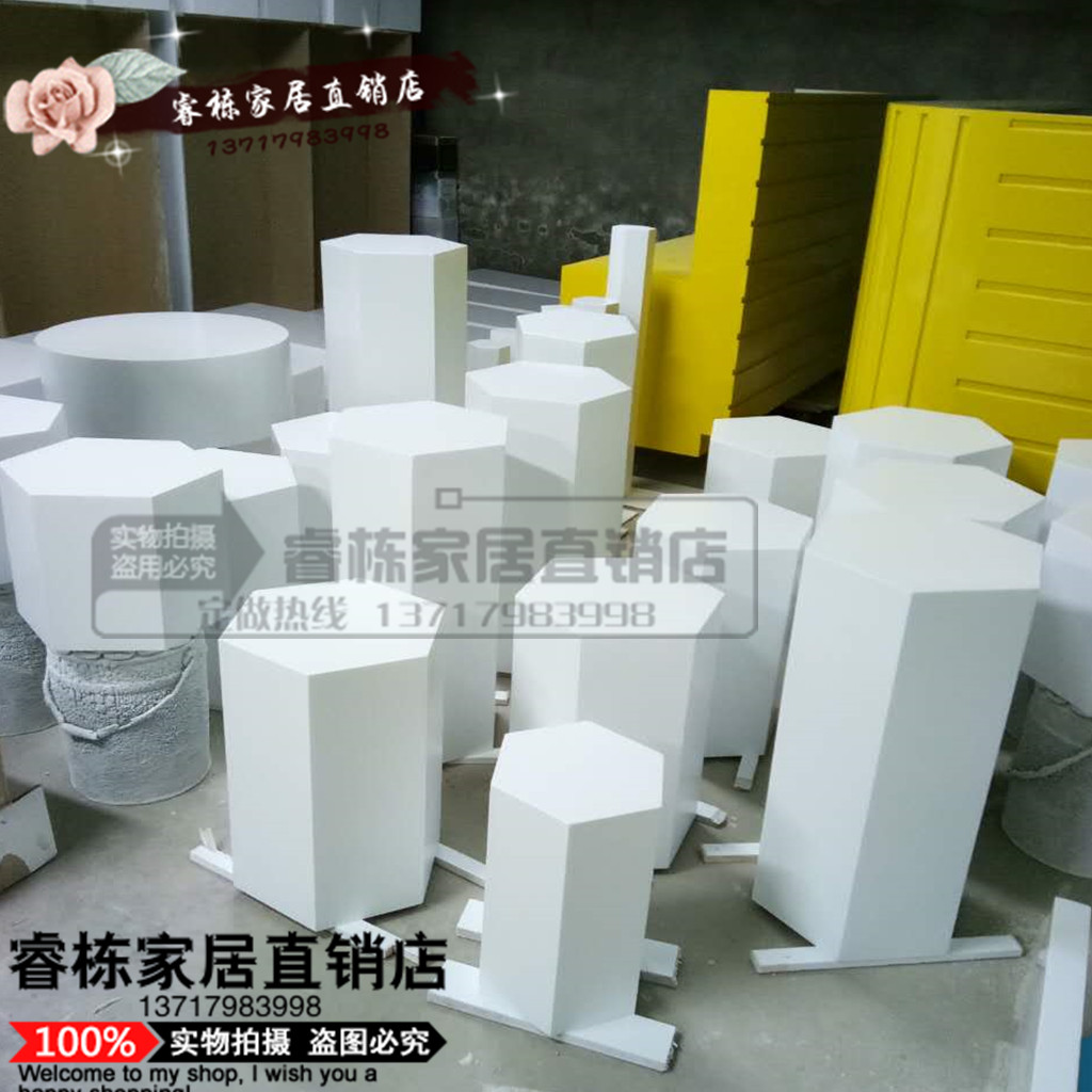 Gian hàng trắng tùy chỉnh kệ kim cương hiển thị bàn cửa sổ hiển thị tủ gian hàng mô hình vuông nền tảng