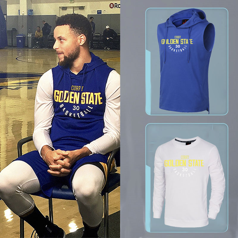 Warriors Curry Sweatshirt Men's Thompson Durant Tank Top Basketball Sports Sleeveless Vest Hooded Pullover Warriors Curry Sweatshirt Men's Thompson Durant Tank Top Basketball Sports Sleeveless Vest Hooded Pullover