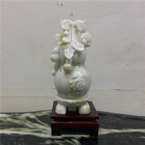 Natural jade blue field jade office desk ornaments gourd shop opening ornaments living room entrance hall fortune jade ornaments
