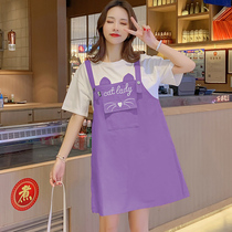 Purple maternity dress dress summer loose tide Net red spicy mother hipster personality lactation fashion