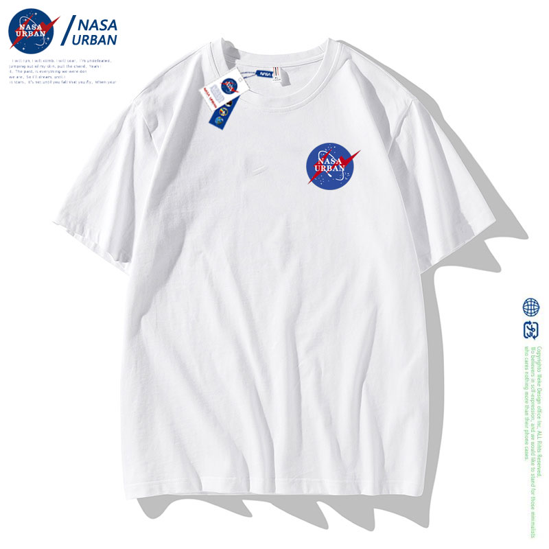 NASA URBAN联名款夏季打底t恤纯棉潮宽松体恤男女同款短袖情侣装