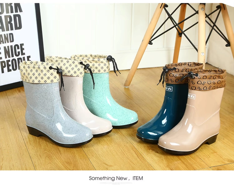 Kéo lại mùa thu và mùa đông đôi giày đi mưa của phụ nữ trong ống Giày đi mưa thời trang Hàn Quốc dành cho người lớn ủng đi mưa nhật bản
