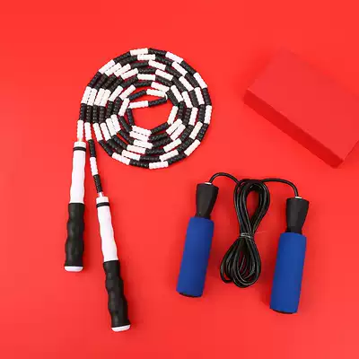 Bamboo jump rope children's kindergarten primary school entrance examination dedicated to the first grade adjustable pattern bead rope