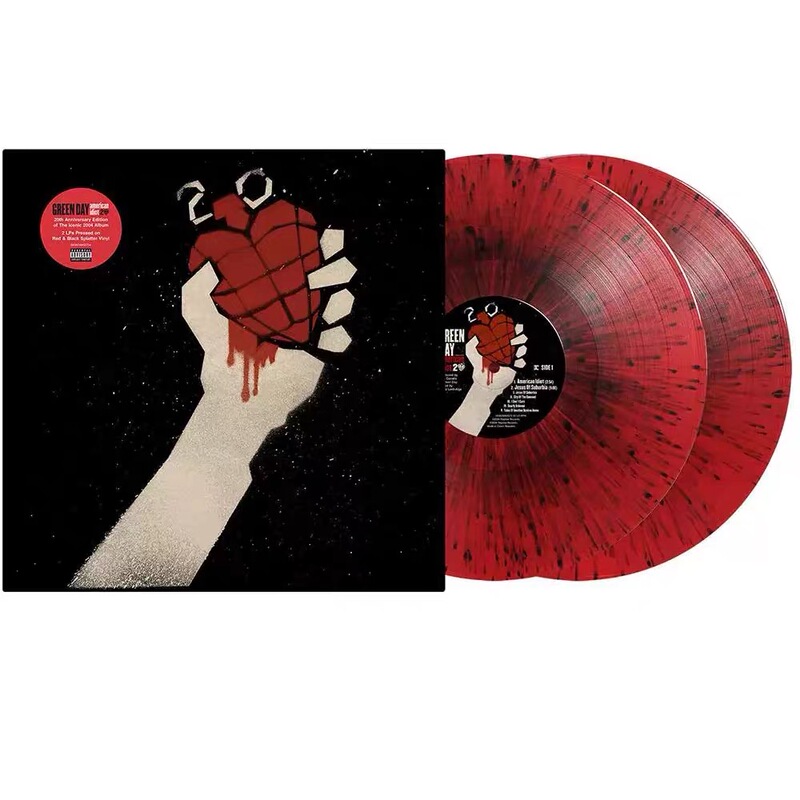 In Stock Green Day American Idiot 20Th Anniversary Red and Black Splash Vinyl 2Lp Record