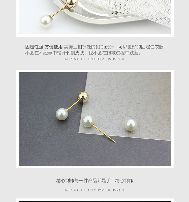 Đôi ngọc trai từ pin cổ áo trâm cài áo len nữ corsage áo len nhỏ pin Hàn Quốc hoang dã khăn choàng khóa phụ kiện hoa cài áo