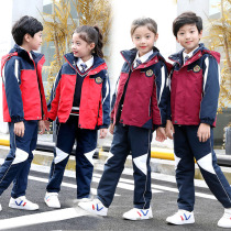 Kindergarten garden clothes new autumn and winter suit windproof velvet three-in-one outdoor stormtrooper thickened primary school uniform